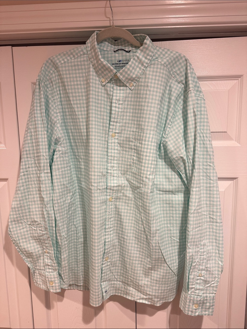Vineyard Vines Men's Mint Green Gingham Button-Down Shirt